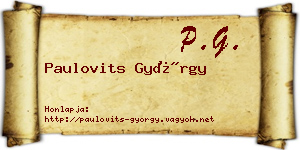 Paulovits György névjegykártya