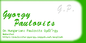 gyorgy paulovits business card